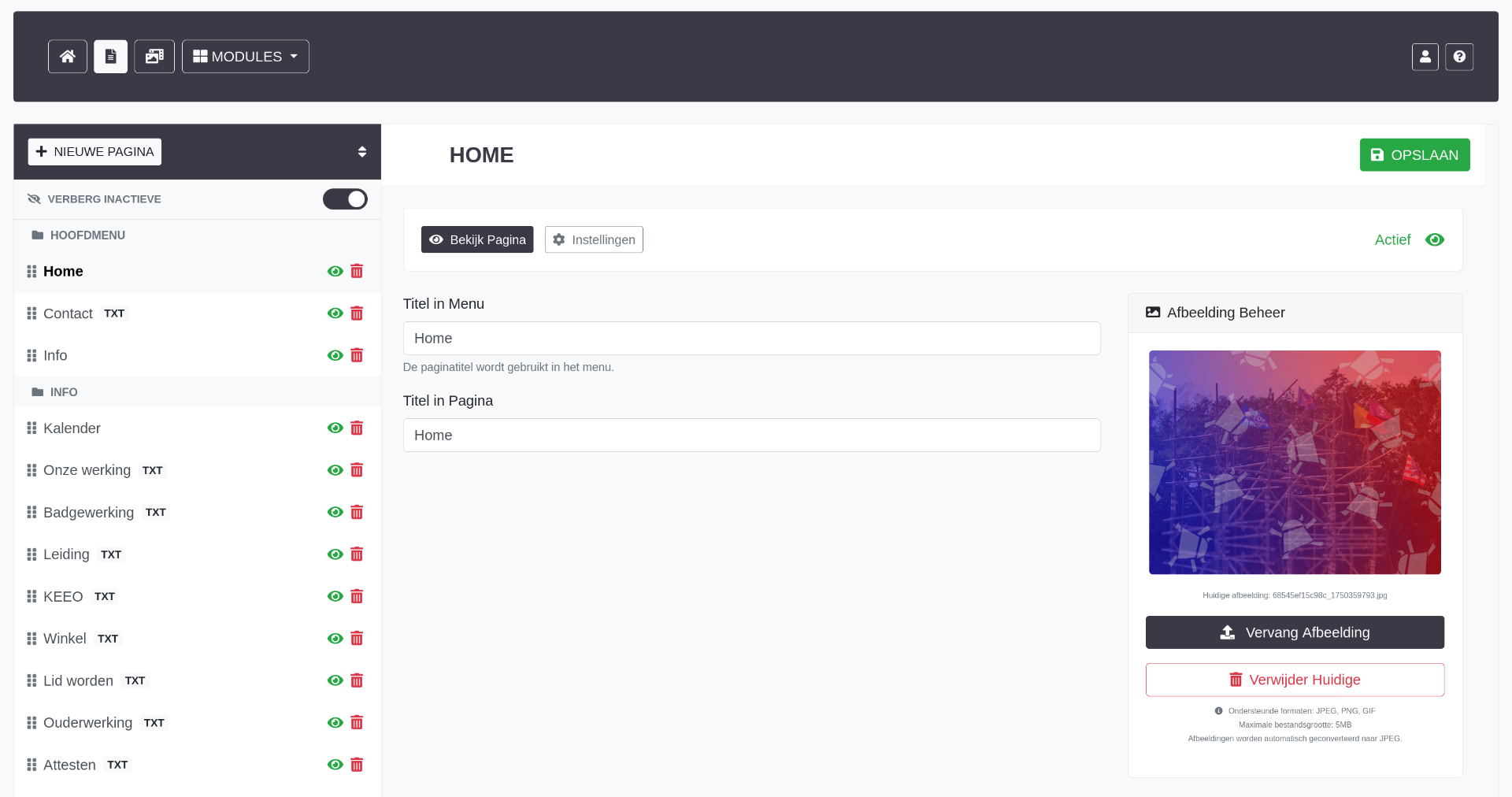 CMS for scouting website - Project image by Ruben Schoonbaert