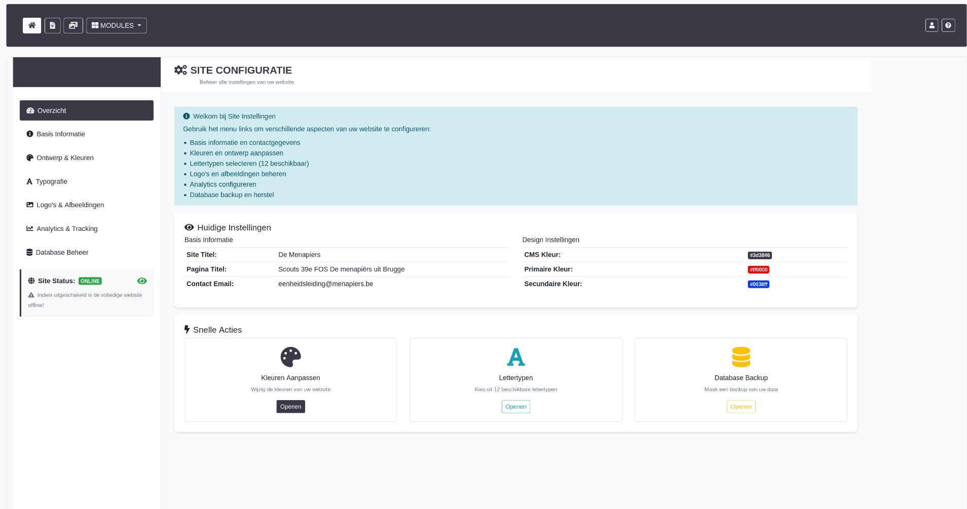 CMS for scouting website - Project image by Ruben Schoonbaert