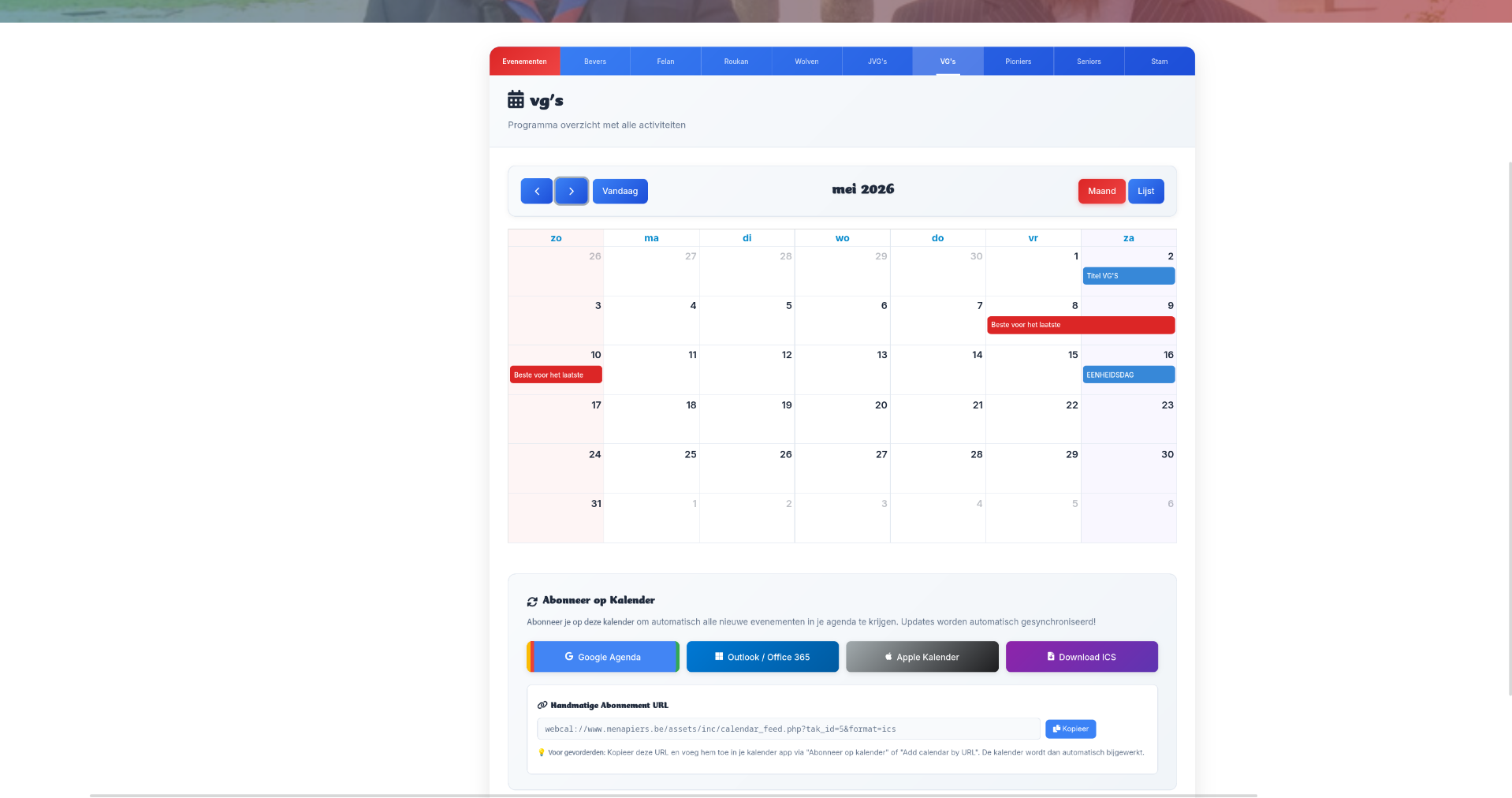 CMS for scouting website - Project image by Ruben Schoonbaert