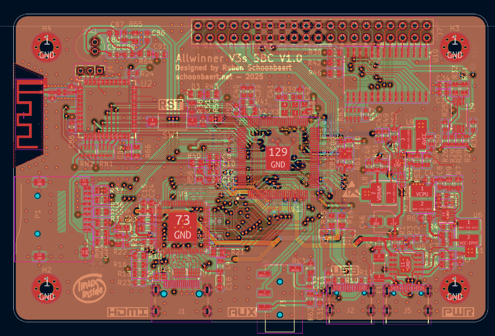 Allwinner V3s Single Board Computer - Project image by Ruben Schoonbaert