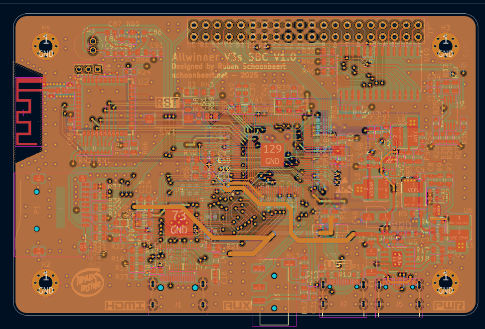 Allwinner V3s Single Board Computer - Project image by Ruben Schoonbaert
